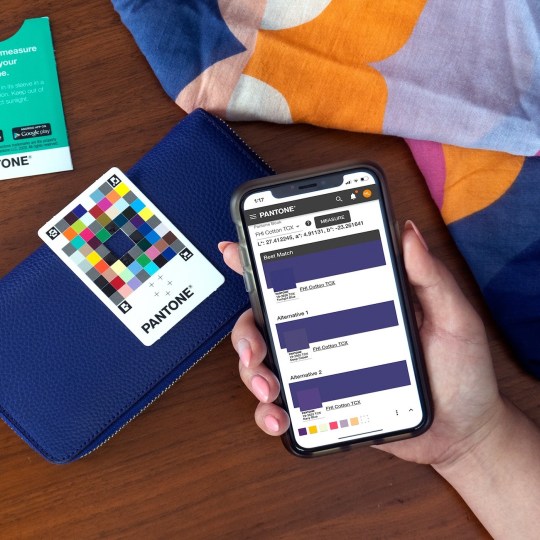 pantone color match card