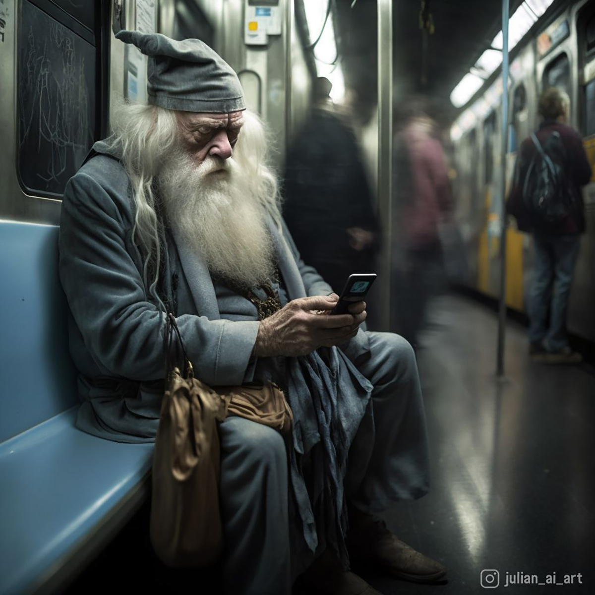 A.I. Art movie characters subway