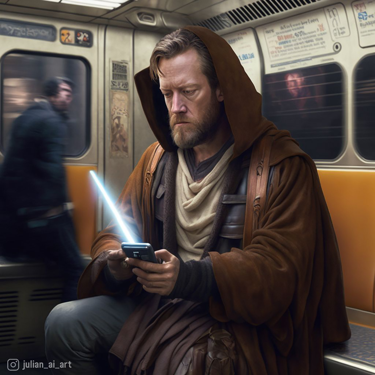 A.I. Art movie characters subway