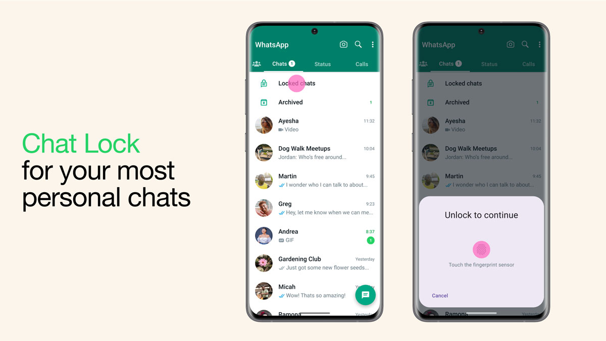WhatsApp chat lock
